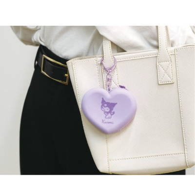 Sanrio Characters Heart-Shaped Silicone Mini Pouch Kuromi (サンリオキャラクターズ ハート型シリコーンミニポーチ クロミ) - Image 2