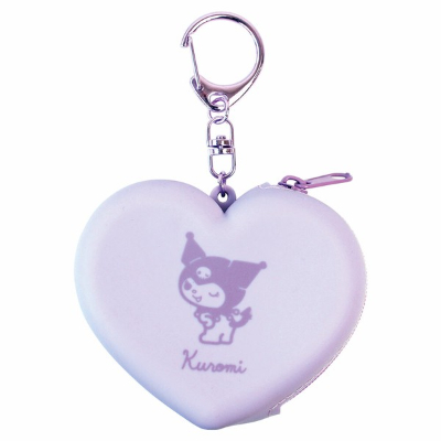 Sanrio Characters Heart-Shaped Silicone Mini Pouch Kuromi (サンリオキャラクターズ ハート型シリコーンミニポーチ クロミ)