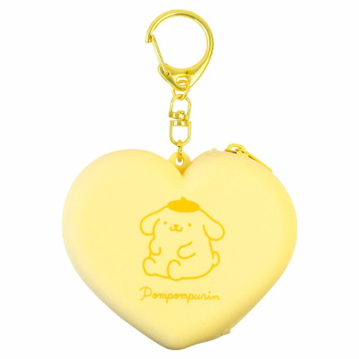 Sanrio Characters Heart-Shaped Silicone Mini Pouch Pompompurin (サンリオキャラクターズ ハート型シリコーンミニポーチ ポムポムプリン)