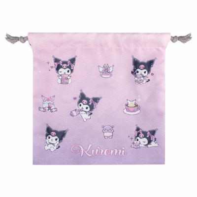 Sanrio Characters Flat Drawstring Bag Tokimeki World/Kuromi (サンリオキャラクターズ フラット巾着 ときめきワールド/クロミ)