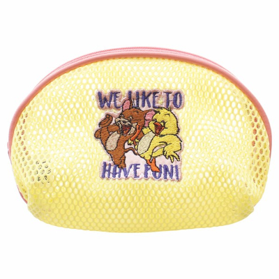 Tom and Jerry Mesh Round Pouch, Yellow (トムとジェリー メッシュラウンドポーチ イエロー)