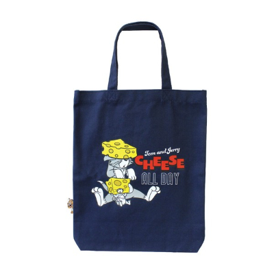 Tom and Jerry Pop-Up Tote Bag CHEESE FUN! / Navy (トムとジェリー ぴょこっとトートバッグ　CHEESE FUN！／ネイビー)