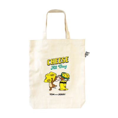 Tom and Jerry Pop-Up Tote Bag CHEESE FUN! / Off-White (トムとジェリー ぴょこっとトートバッグ　CHEESE FUN！／生成り)