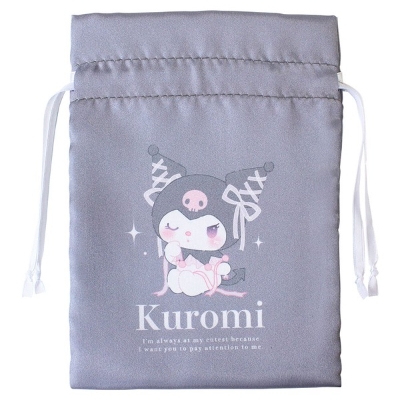 Sanrio Characters Satin Drawstring Bag Ballet Core/Kuromi (サンリオキャラクターズ サテン巾着　バレエコア／クロミ)
