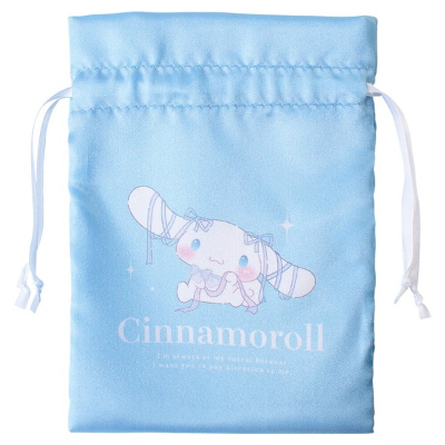 Sanrio Characters Satin Drawstring Bag Ballet Core/Cinnamoroll (サンリオキャラクターズ サテン巾着　バレエコア／シナモロール)
