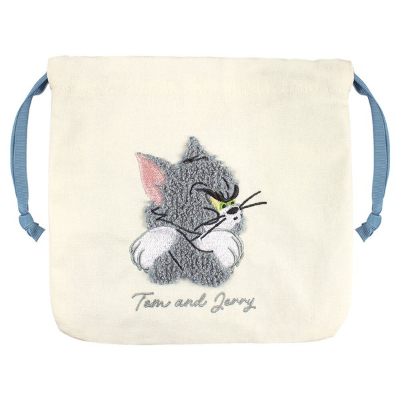 (トムとジェリー サガラ刺繍巾着ポーチ　TM)