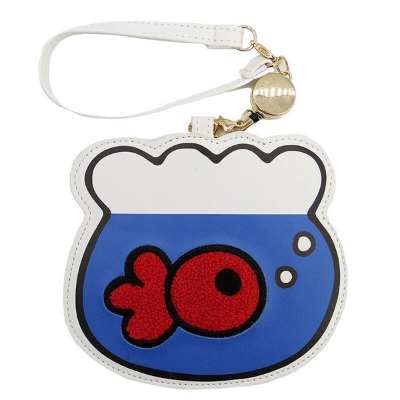 Hello Kitty Classic Die-Cut Reel Pass Case with Goldfish Bowl Sanrio - Die-Cut Reel Pass Case with Goldfish Bowl (ハローキティ クラシック ダイカットリールパスケース 金魚鉢 サンリオ - □ダイカットリールパスケース 金魚鉢)