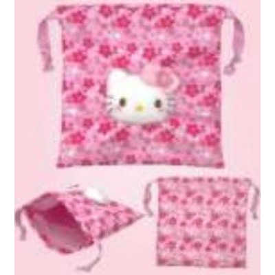 Sakura Kimono Boa Face Drawstring Bag Hello Kitty Sanrio Characters - Sakura Kimono Boa Face Drawstring Bag Hello Kitty (桜着物 ボアフェイス巾着 ハローキティ サンリオキャラクターズ - 桜着物 ボアフェイス巾着 ハローキティ)