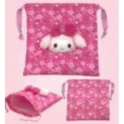 (桜着物 ボアフェイス巾着 マイメロディ サンリオキャラクターズ - 桜着物 ボアフェイス巾着 マイメロディ)