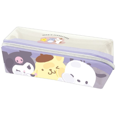 Clear Separate Pencil Case Sanrio Characters - ▲Clear Separate Pencil Case Mugyutto Purple (クリアセパレートペンケース サンリオキャラクターズ - ▲クリアセパレートペンケース むぎゅっとパープル)