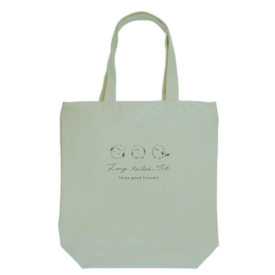 Trendy Tote Bag - Long-tailed Tit/Dusty Green (トレンドトートバッグ - シマエナガ/くすみグリーン)