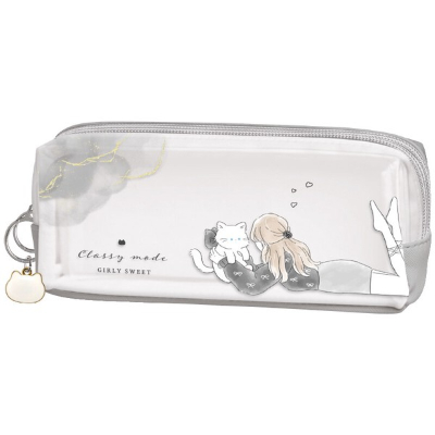 Twin Zipper Pencil Case Girly Sweet - Classy Mode (ツインファスナーペンケース ガーリースウィート - クラッシィモード)