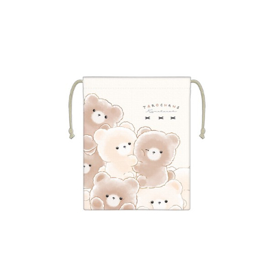 Gusseted Drawstring Bag Tarochans - Kumataros (マチ付き巾着 たろちゃんず - くまたろず)