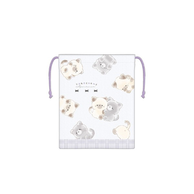 Gusseted Drawstring Bag Nyantarozu Lunch Goods - Nyantarozu (マチ付き巾着 にゃんたろずランチグッズ - にゃんたろず)
