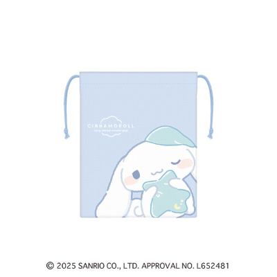 (マチ付き巾着 サンリオキャラクターズ シナモロール むにゃっとランチ - むにゃっと/シナモロール)