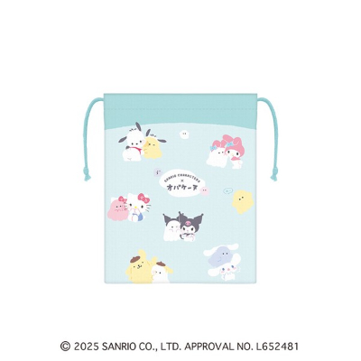 Gusseted Drawstring Bag Sanrio Characters x Obakenu Lunch Series - Sanrio Characters x Obakenu (マチ付き巾着 サンリオキャラクターズ×オバケーヌランチシリーズ - サンリオキャラクターズ×オバケーヌ)