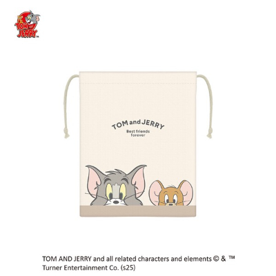 Gusseted Drawstring Bag Tom and Jerry Lunch Series - Tom and Jerry (マチ付き巾着 トムとジェリーランチシリーズ - トムとジェリー)