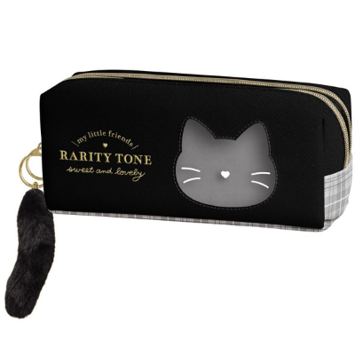 50 Twin Zipper Pencil Case - Fluffy Cat (50ツインファスナーペンケース - ふわふわキャット)