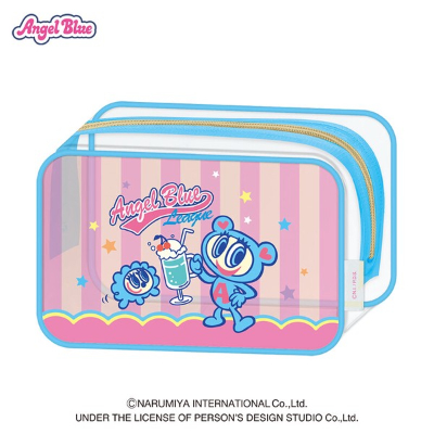 Clear Box Pencil Case Angel Blue - Pop (クリアBOXペンケース エンジェルブルー - ポップ)