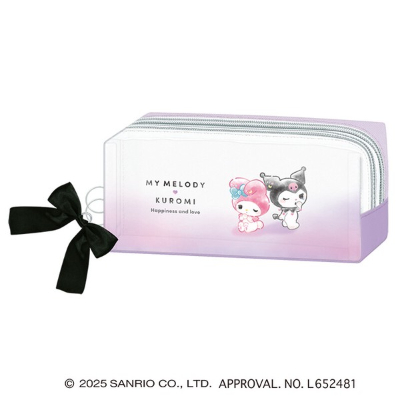 Twin zipper pen case My Melody x Kuromi Sanrio Characters - Munyatto (ツインファスナーペンケース マイメロディ×クロミ サンリオキャラクターズ - むにゃっと)