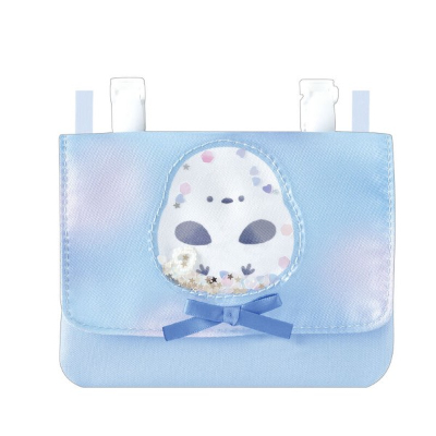 Wide pochette pocket with shoulder strap - Sparkling Shima-enaga (ショルダー付きワイドポシェットポケット - キラキラシマエナガ)