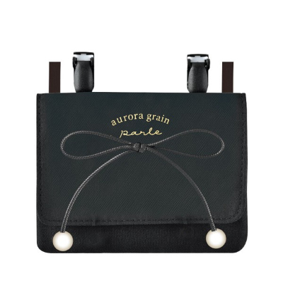 Wide pochette pocket with shoulder strap - Ribbon pearl (ショルダー付きワイドポシェットポケット - リボンパール)