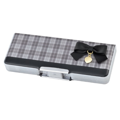 Airy Clear Double-Sided Opening Pencil Case - Airy Check (エアリークリア両面開きペンケース - エアリーチェック)