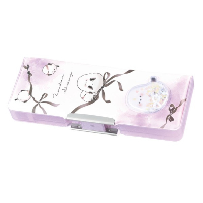 (コンパクト両面開きペンケース しまえなが - モノクロシマエナガ)