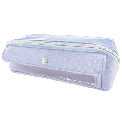 Separate box pencil case with pockets - Light Blue (ポケットつきセパレートボックスペンケース - ライトブルー)