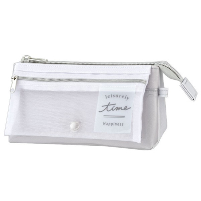 Mesh Flap Pocket Pen Case - Gray (メッシュフラップポケットペンケース - グレー)