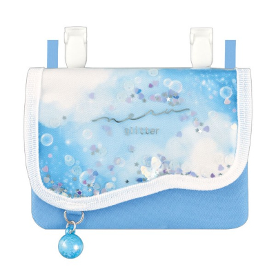 Wide shoulder pouch pocket - flannel glitter (ショルダー付きワイドポシェットポケット - ネルグリッター)