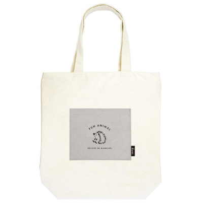 Tote bag with pocket - Hedgehog (ポケット付きトートバッグ - ハリネズミ)