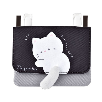 Wide pochette pocket with shoulder strap - Furi Furi Tail/Nyanko (ショルダー付きワイドポシェットポケット - ふりふりテイル/ニャンコ)