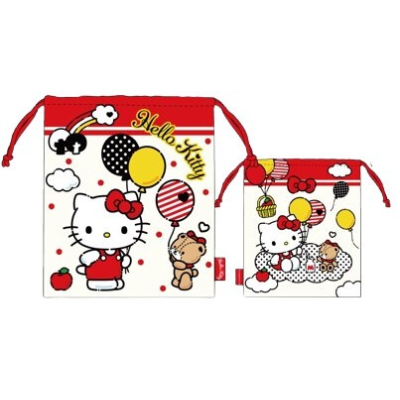 Hello Kitty Sanrio Characters Drawstring Bag - Hello Kitty Drawstring Bag (巾着 ハローキティ サンリオキャラクターズ - 巾着 ハローキティ)