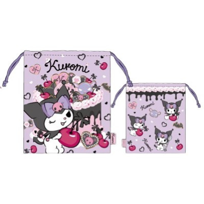 Kuromi Drawstring Bag Sanrio Characters - Kuromi Drawstring Bag (巾着 クロミ サンリオキャラクターズ - 巾着 クロミ)