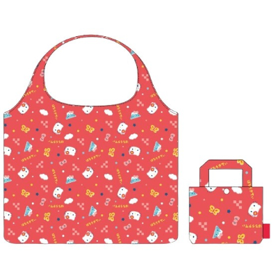 Eco Bag Hello Kitty Japanese Pattern Sanrio Characters - Japanese Pattern Eco Bag Hello Kitty Polka Dots (エコバッグ ハローキティ 和柄 サンリオキャラクターズ - 和柄エコバッグ ハローキティ 水玉模様)