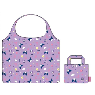 Kuromi Japanese Pattern Eco Bag Sanrio Characters - Kuromi Japanese Pattern Eco Bag Polka Dots (エコバッグ クロミ 和柄 サンリオキャラクターズ - 和柄エコバッグ クロミ 水玉模様)