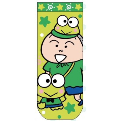 Jacquard Socks Crayon Shin-chan x Kerokerokeroppi Green Star (ジャガードソックス クレヨンしんちゃん×けろけろけろっぴ グリーンスター)