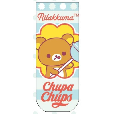 Jacquard socks Rilakkuma x Chupa Chups blue border (ジャガードソックス リラックマ×チュッパチャプス ブルーボーダー)