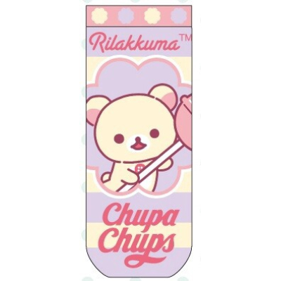 Rilakkuma x Chupa Chups purple striped jacquard socks (ジャガードソックス リラックマ×チュッパチャプス パープルボーダー)