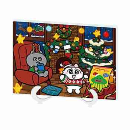 (s)アクリルアートボード A5サイズ ンめねこ 01 暖炉Ver.(描き下ろしイラスト) 送料別880円