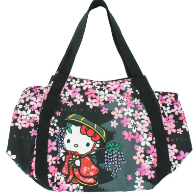Japanese Pattern Print Balloon Bag Hello Kitty Sanrio Characters - Japanese Pattern Print Balloon Bag Sakuran (和柄プリントバルーンバッグ ハローキティ サンリオキャラクターズ - 和柄プリントバルーンバッグ さくらん)
