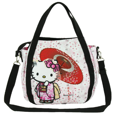 (和柄シリーズ 2WAYショルダーバッグ ハローキティ着物 サンリオキャラクターズ - 和柄2WAYショルダーバッグ 桜和傘)