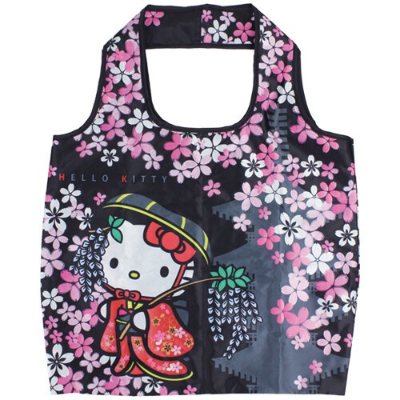 Japanese Pattern Series Eco Bag Hello Kitty Kimono Sanrio Characters - Japanese Pattern Eco Bag Sakuran (和柄シリーズ エコバッグ ハローキティ着物 サンリオキャラクターズ - 和柄エコバッグ さくらん)