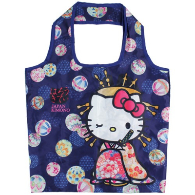 Japanese Pattern Series Eco Bag Hello Kitty Kimono Sanrio Characters - Japanese Pattern Eco Bag Oiran (和柄シリーズ エコバッグ ハローキティ着物 サンリオキャラクターズ - 和柄エコバッグ 花魁)
