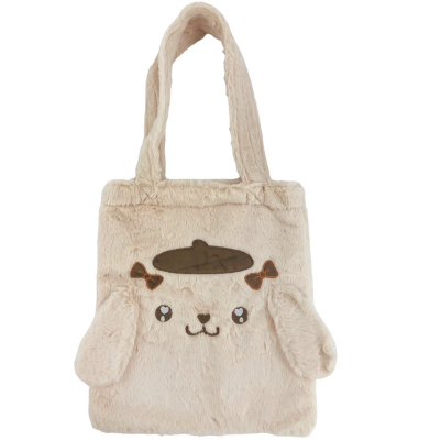 Soft and fluffy fur tote bag, Pompompurin, Sanrio Characters - Pompompurin tote bag (うるふわファーバッグ トートバッグ ポムポムプリン サンリオキャラクターズ - トートバッグ ポムポムプリン)