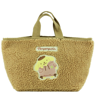Boa Tote Bag Pompompurin Sanrio Characters - Boa Tote Bag Pompompurin (ボア手提げバッグ ポムポムプリン サンリオキャラクターズ - ボア手提げバッグ ポムポムプリン)