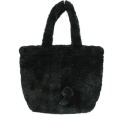 Fur Tote Bag Kuromi Sanrio Characters - Fur Tote Bag Kuromi (ファー手提げバッグ クロミ サンリオキャラクターズ - ファー手提げバッグ クロミ) - Image 2