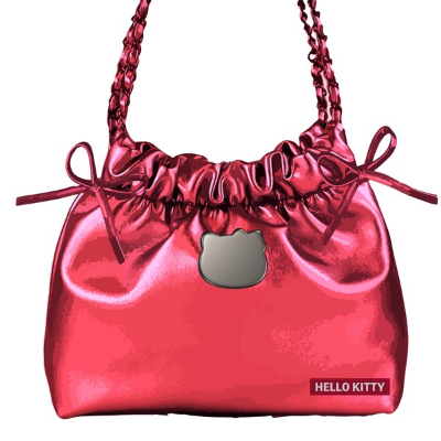 Metallic Drawstring Shoulder Bag Hello Kitty Sanrio Characters - Metallic Drawstring Shoulder Bag Hello Kitty (メタリック巾着ショルダーバッグ ハローキティ サンリオキャラクターズ - メタリック巾着ショルダーバッグ ハローキティ)