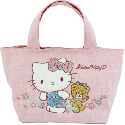 Sagara Embroidered Tote Bag Hello Kitty Sanrio Characters - Sagara Embroidered Tote Bag Hello Kitty (サガラ刺繍トートバッグ ハローキティ サンリオキャラクターズ - サガラ刺繍トートバッグ ハローキティ)